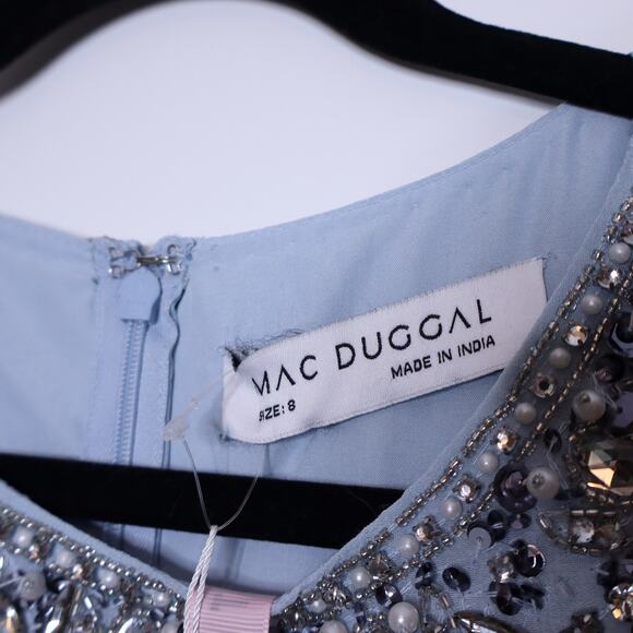 MAC DUGGAL NEW 10839 Sequined Sleeveless Floor LengthDress Slate Blue Women's 8 - Picture 11 of 12